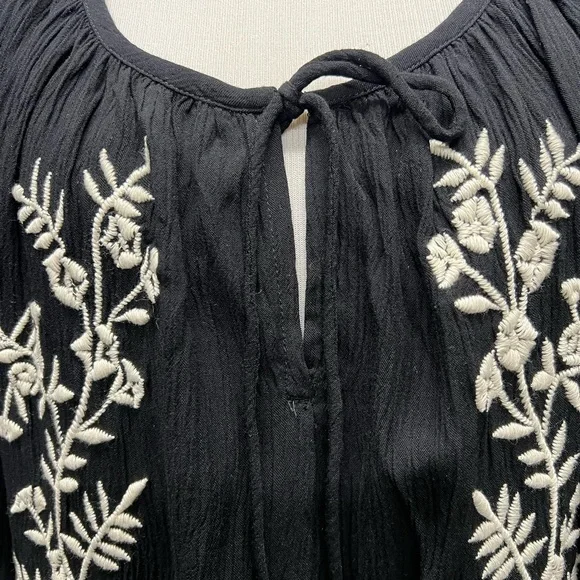 Karen Kane Embroidered Floral Long Sleeve Peasant Blouse XL - Picture 4 of 6